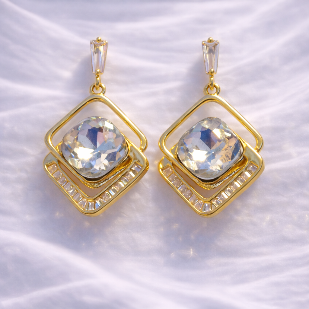 Pendientes Rombo con piedra