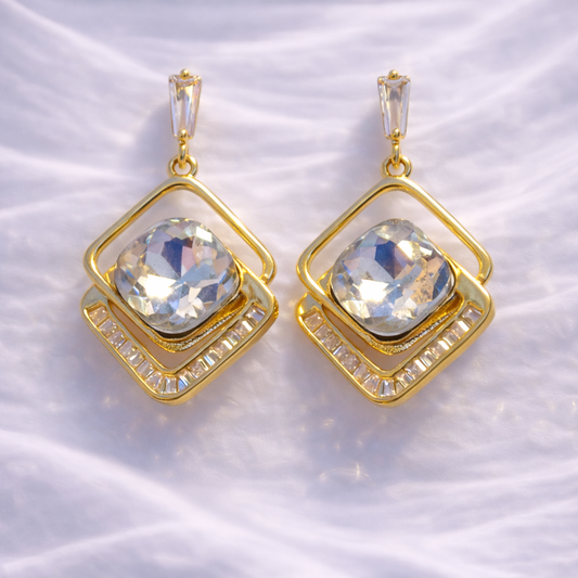 Pendientes Rombo con piedra